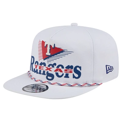 Casquette de golf à visière snapback Collide Texas Rangers blanche New Era pour homme