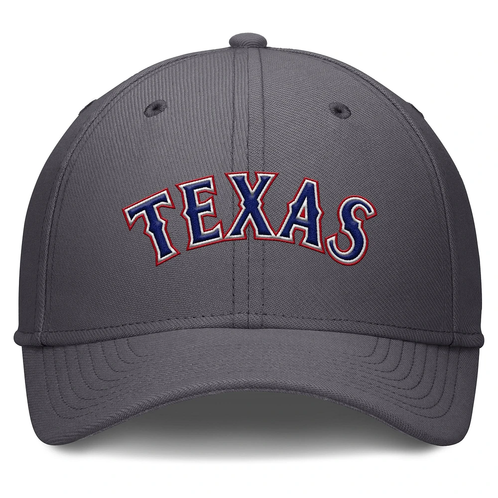 Men's Nike  Gray Texas Rangers Swoosh Performance Flex Hat