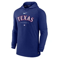 Men's Nike Heather Royal Texas Rangers Authentic Collection Early Work Tri-Blend Performance Pullover Hoodie
