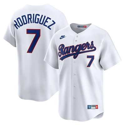 Maillot Nike Ivan Rodriguez blanc pour homme, collection limitée Texas Rangers, modèle rétro Cooperstown