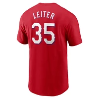 T-shirt Nike Jack Leiter rouge Texas Rangers Fuse avec nom et numéro pour homme