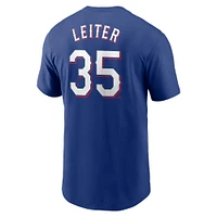 Men's Nike Jack Leiter Royal Texas Rangers Fuse Name & Number T-Shirt