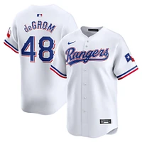 Men's Nike Jacob deGrom White Texas Rangers Home Limited Player Jersey