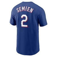 Men's Nike Marcus Semien Royal Texas Rangers Name & Number T-Shirt