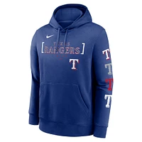 Men's Nike Royal Texas Rangers Club Stack Pullover Hoodie