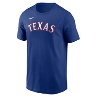 Men's Nike Wyatt Langford Royal Texas Rangers Fuse Name & Number T-Shirt
