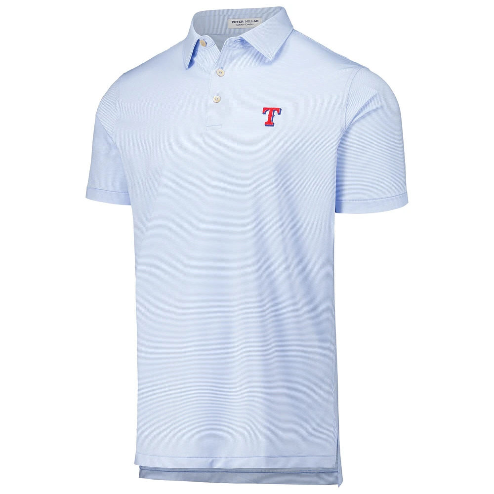 Men's Peter Millar Light Blue Texas Rangers Jubilee Stripe Stretch Jersey Polo