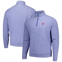 Men's Peter Millar Royal Texas Rangers Perth Sugar Stripe Performance Quarter-Zip Top