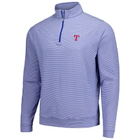 Men's Peter Millar Royal Texas Rangers Perth Sugar Stripe Performance Quarter-Zip Top