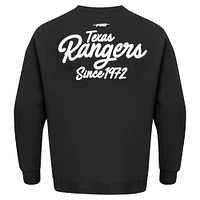 Men's Pro Standard Black Texas Rangers Paint The City Dropped Shoulder Pullover Sweatshirt