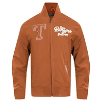 Men's Pro Standard Brown Texas Rangers Paint The City Twill Full-Zip Jacket
