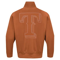 Men's Pro Standard Brown Texas Rangers Paint The City Twill Full-Zip Jacket