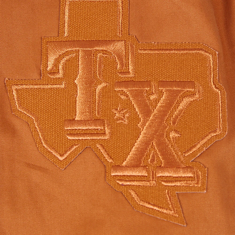 Men's Pro Standard Brown Texas Rangers Paint The City Twill Full-Zip Jacket