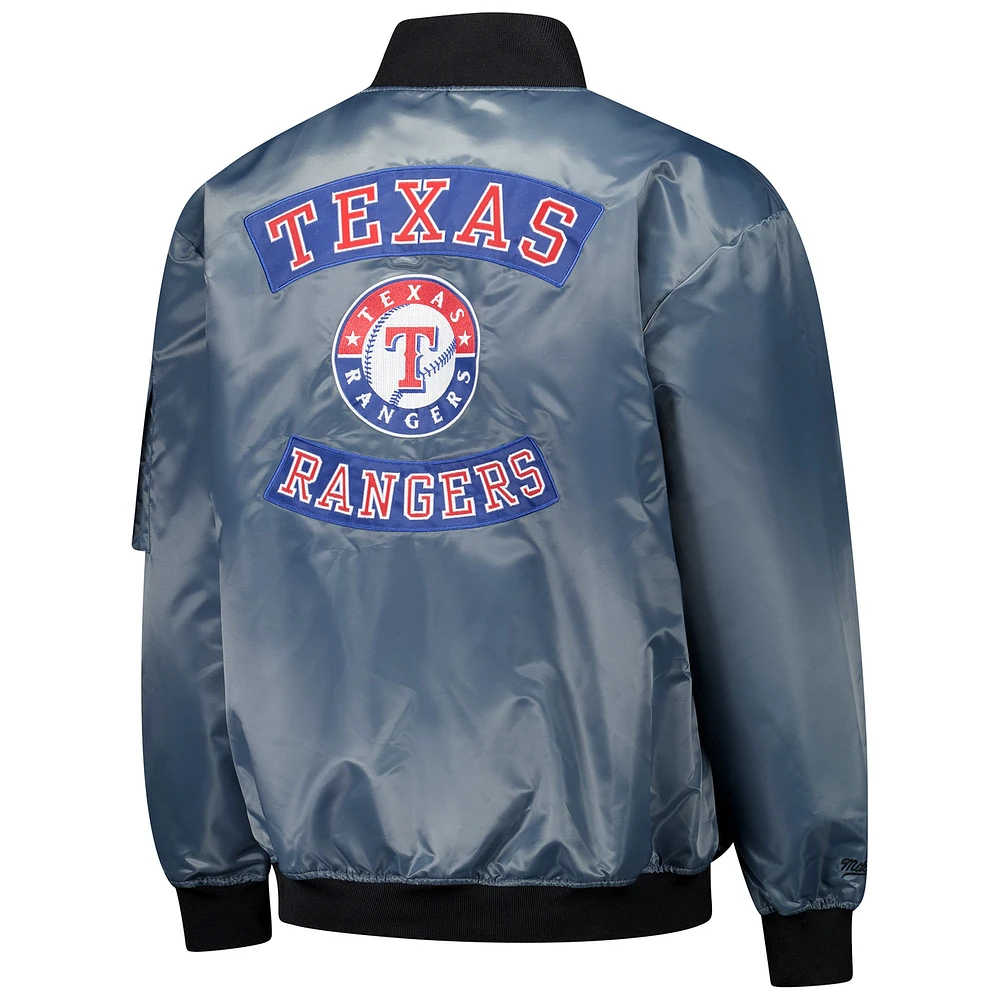 Men's Profile Gray Texas Rangers Big & Tall Full-Zip Bomber Jacket