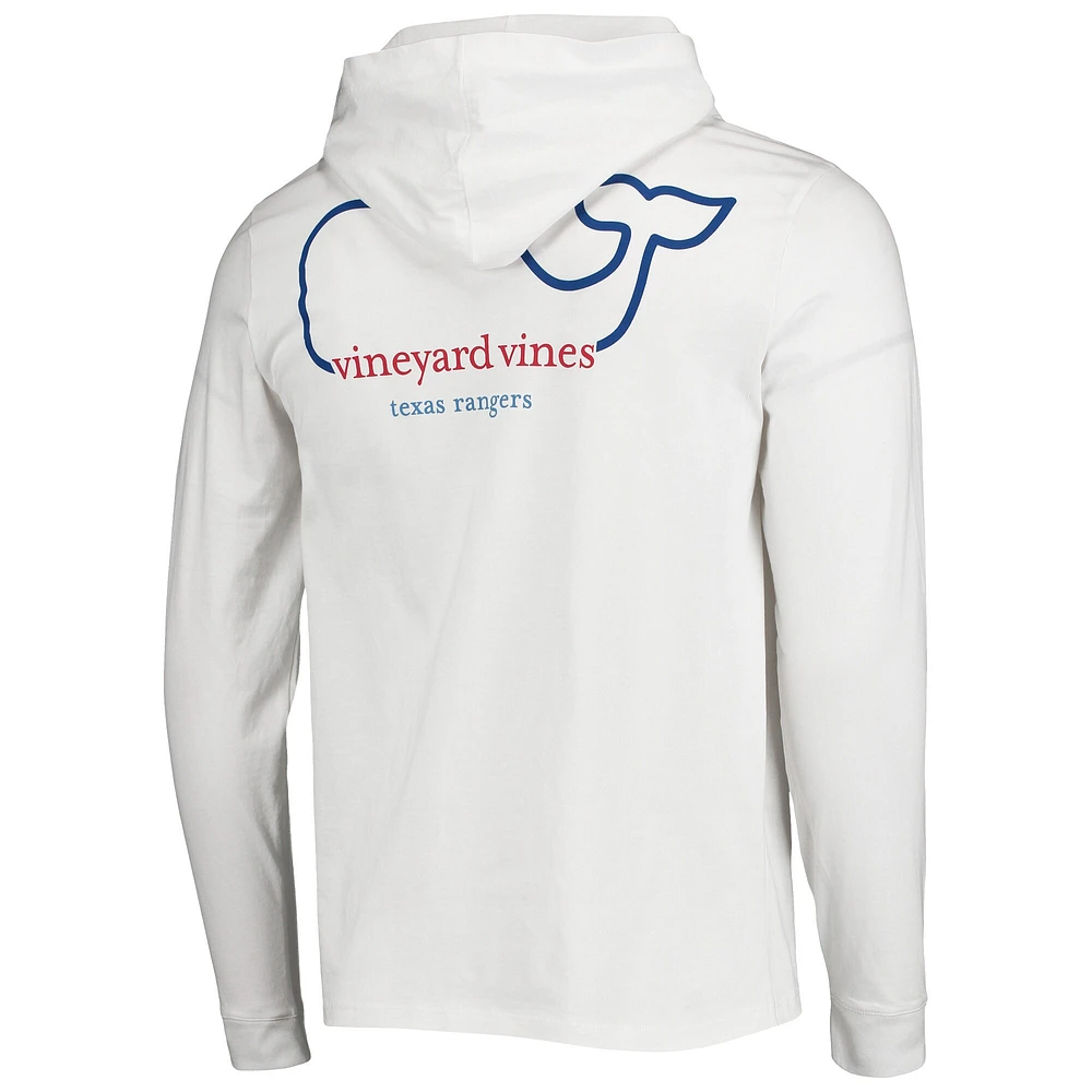 Men's Vineyard Vines White Texas Rangers Long Sleeve Hoodie T-Shirt