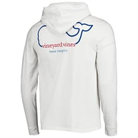 Men's Vineyard Vines White Texas Rangers Long Sleeve Hoodie T-Shirt