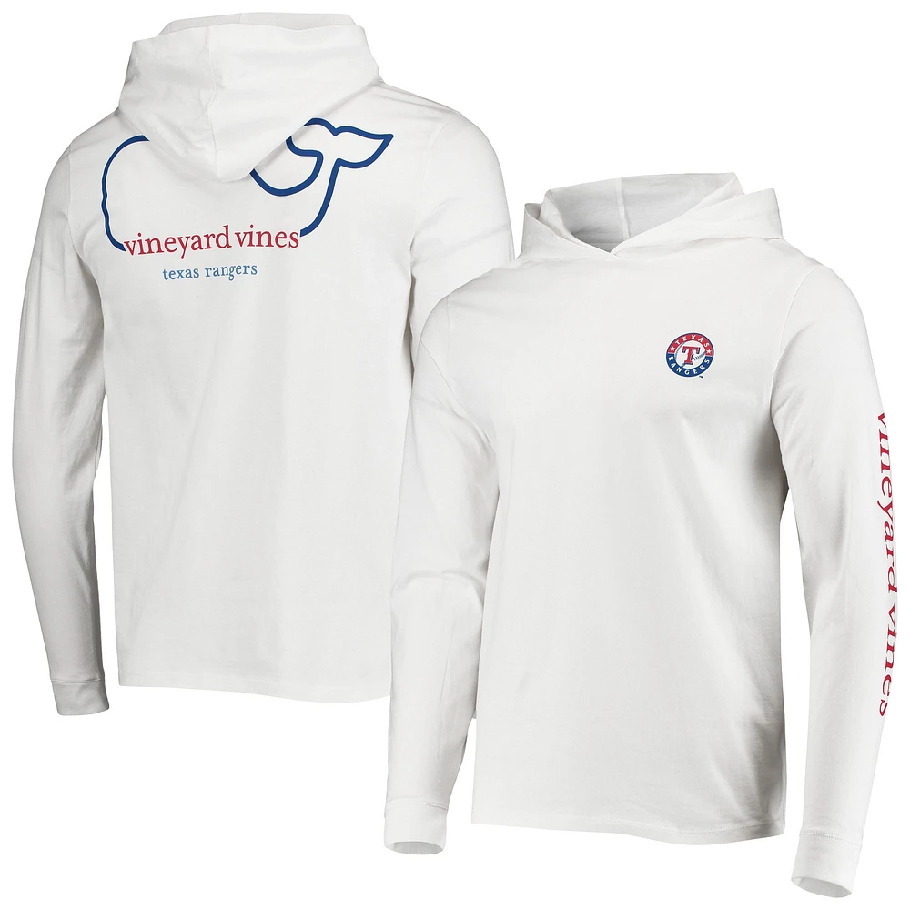 Men's Vineyard Vines White Texas Rangers Long Sleeve Hoodie T-Shirt