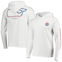Men's Vineyard Vines White Texas Rangers Long Sleeve Hoodie T-Shirt