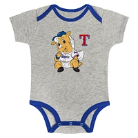 Newborn & Infant Gray/White Texas Rangers Two-Pack Play Ball Bodysuit Set