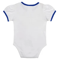 Newborn White/Royal Texas Rangers Sweet Catcher 3-Piece Bodysuit, Headband and Skirt Set