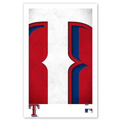 Texas Rangers 11" x 17 " Logo minimaliste affiche imprimée