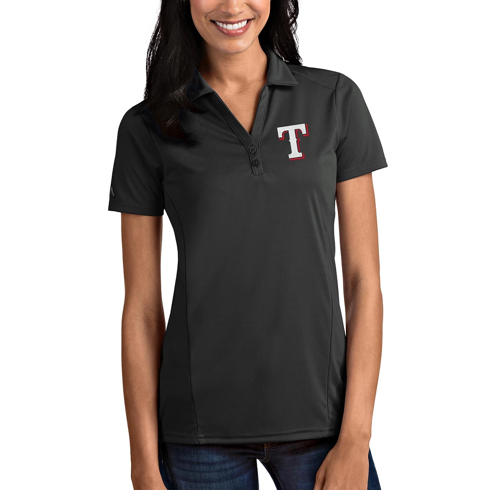 Texas Rangers Antigua Women's Tribute Polo - Gray