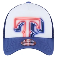 Toddler New Era  White/Royal Texas Rangers Painted A-Frame 9FORTY Trucker Adjustable Hat