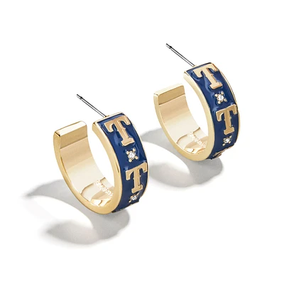 Boucles d'oreilles créoles en émail WEAR By Erin Andrews x BaubleBar Texas Rangers