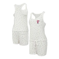 Combishort en tricot Concepts Sport crème Texas Rangers Gardner Hacci pour femmes