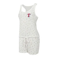 Combishort en tricot Concepts Sport crème Texas Rangers Gardner Hacci pour femmes