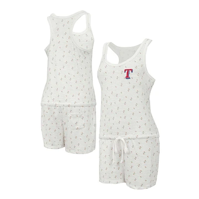 Combishort en tricot Concepts Sport crème Texas Rangers Gardner Hacci pour femmes