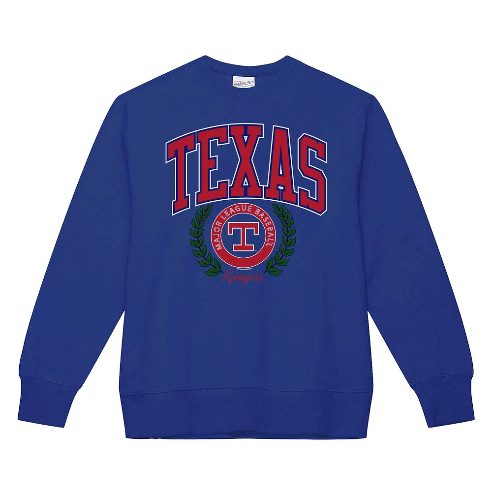 Women's Mitchell & Ness Royal Texas Rangers Cooperstown Collection Logo Pullover Sweatshirt