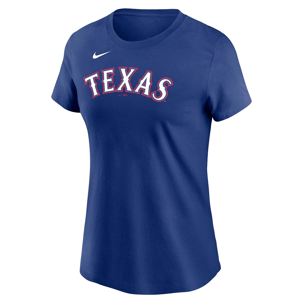 Women's Nike Jacob deGrom Royal Texas Rangers 2023 Name & Number T-Shirt