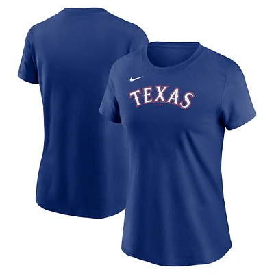 T-shirt Nike Royal Texas Rangers Fuse pour femme avec logo