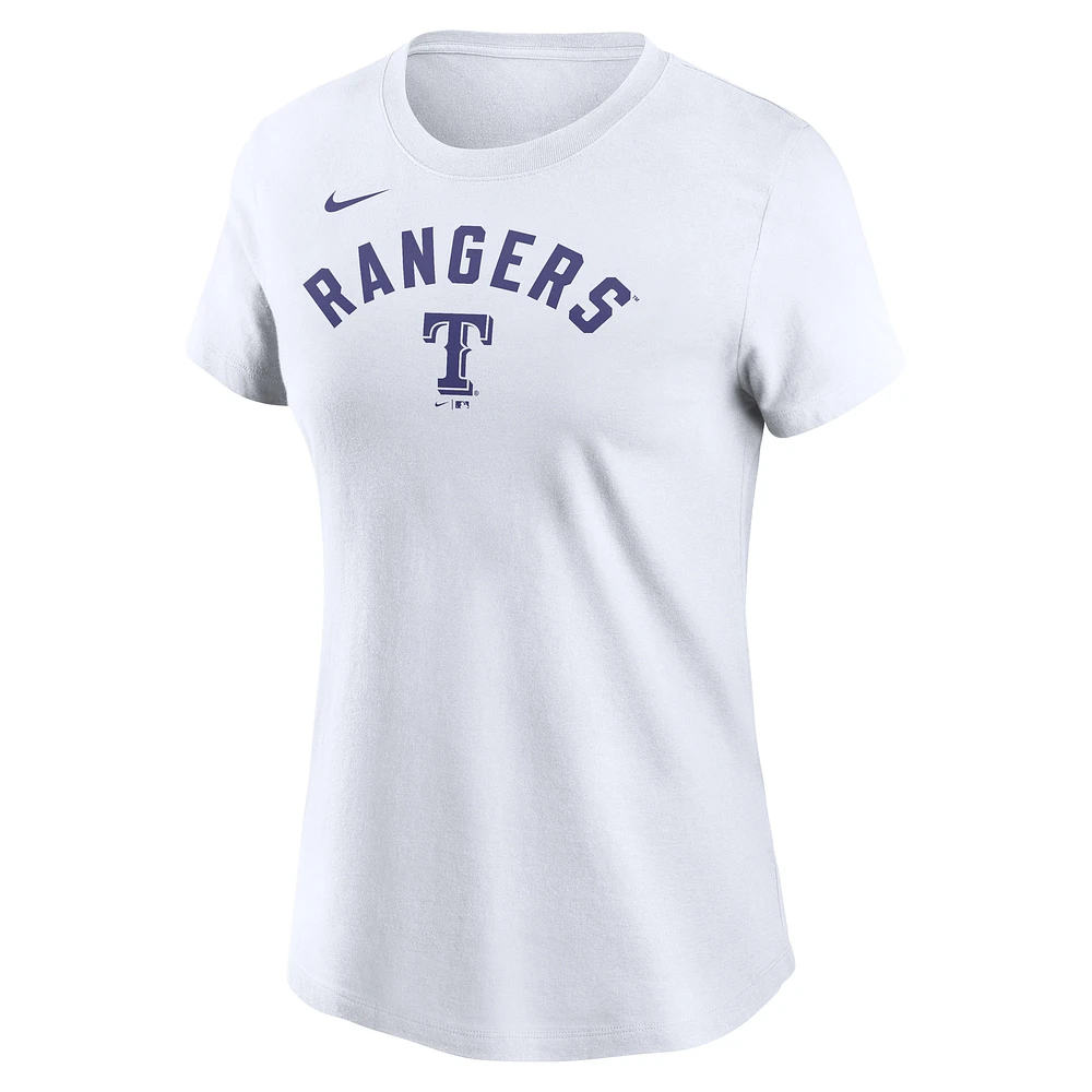 Women's Nike White Texas Rangers Team Arch T-Shirt