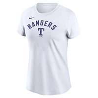 Women's Nike White Texas Rangers Team Arch T-Shirt