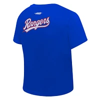 Women's Pro Standard  Royal Texas Rangers Game Day Classics Baby Doll Cropped T-Shirt