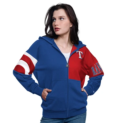 Sweat à capuche zippé intégral Texas Rangers Curve Ball pour femme Starter Royal/Red