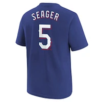 Youth Nike Corey Seager Royal Texas Rangers Home Player Name & Number T-Shirt