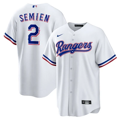 Maillot de joueur réplique à domicile Nike Marcus Semien des Texas Rangers blanc pour jeune