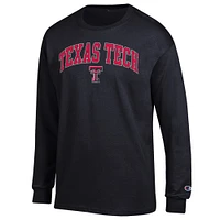 Men's Champion  Black Texas Tech Red Raiders Arch Over Logo Long Sleeve T-Shirt