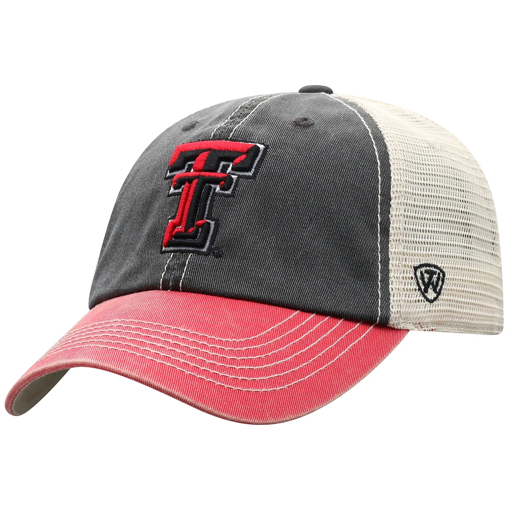 Men's Top of the World  Black/Red Texas Tech Red Raiders Off-Road Adjustable Hat