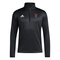 Men's adidas Black Texas Tech Red Raiders 2024 Coaches Sidelines AEROREADY Quarter-Zip Jacket
