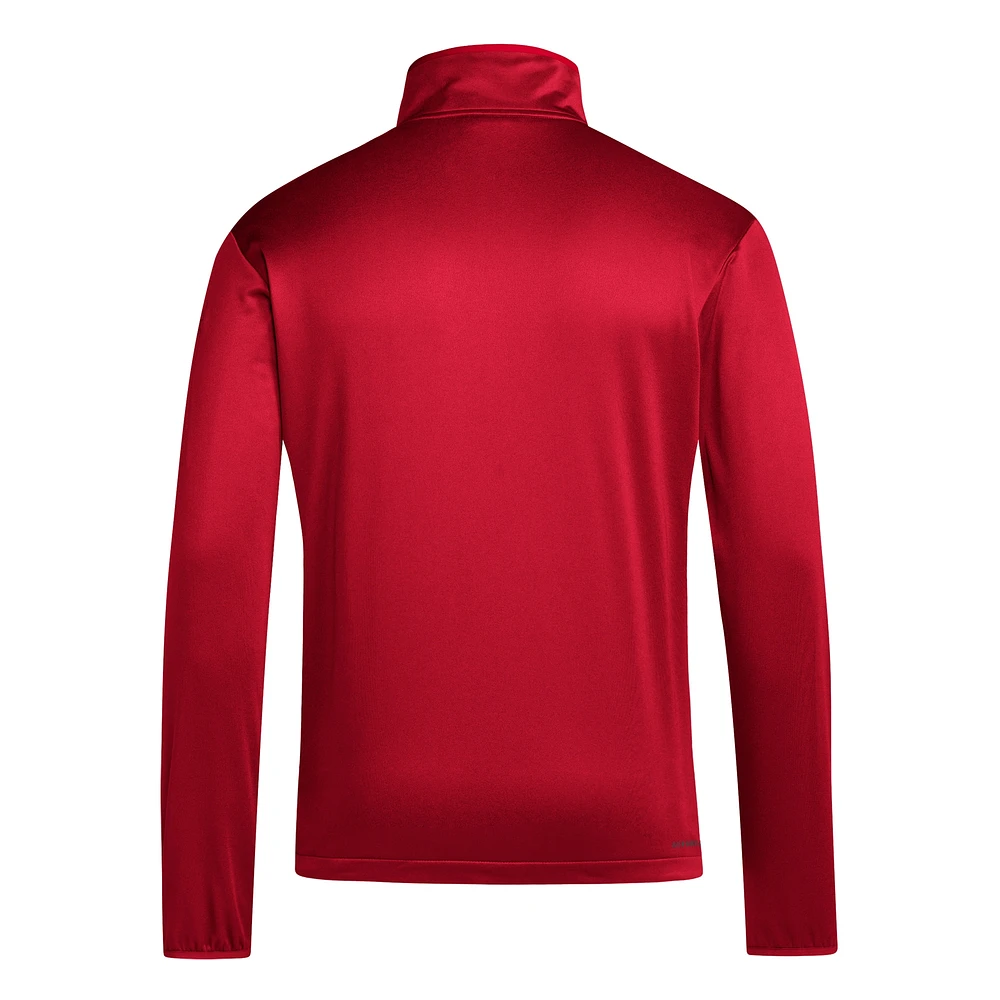 Men's adidas Red Texas Tech Raiders 2024 Coaches Sidelines AEROREADY Quarter-Zip Jacket