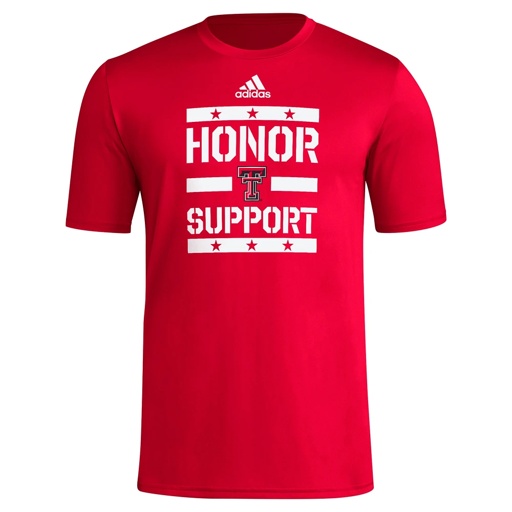 Men's adidas Red Texas Tech Raiders Honor & Support T-Shirt