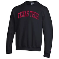Men's Champion  Black Texas Tech Red Raiders Basic Arch Fleece Pullover Sweatshirt