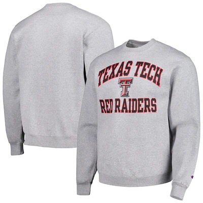 Sweat à capuche Champion Texas Tech Red Raiders High Motor gris chiné pour homme
