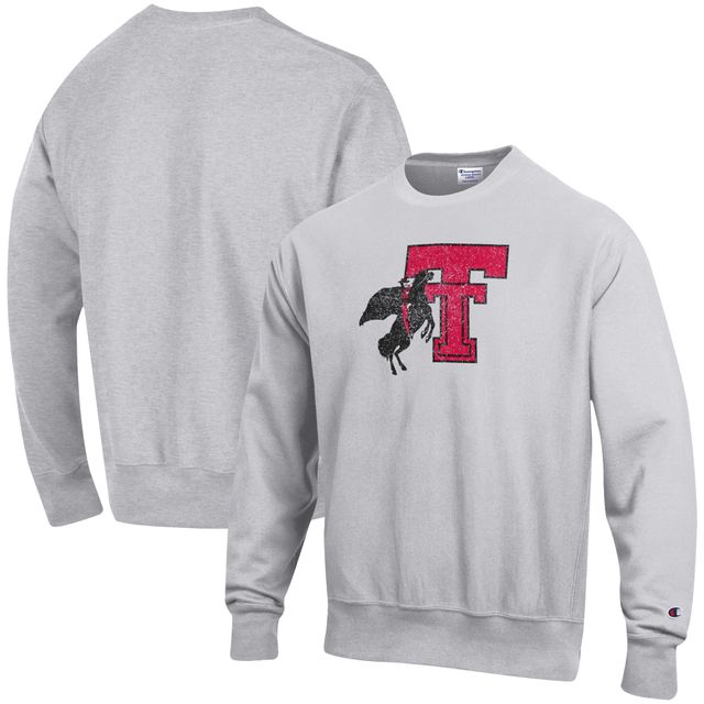 Sweat-shirt à capuche Reverse Weave pour hommes Champion Texas Tech Red Raiders Vault gris chiné