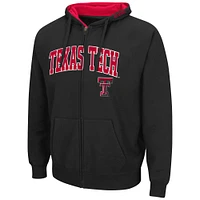Men's Colosseum Black Texas Tech Red Raiders Arch & Logo 3.0 Full-Zip Hoodie