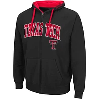 Men's Colosseum Black Texas Tech Red Raiders Big & Tall Full-Zip Hoodie